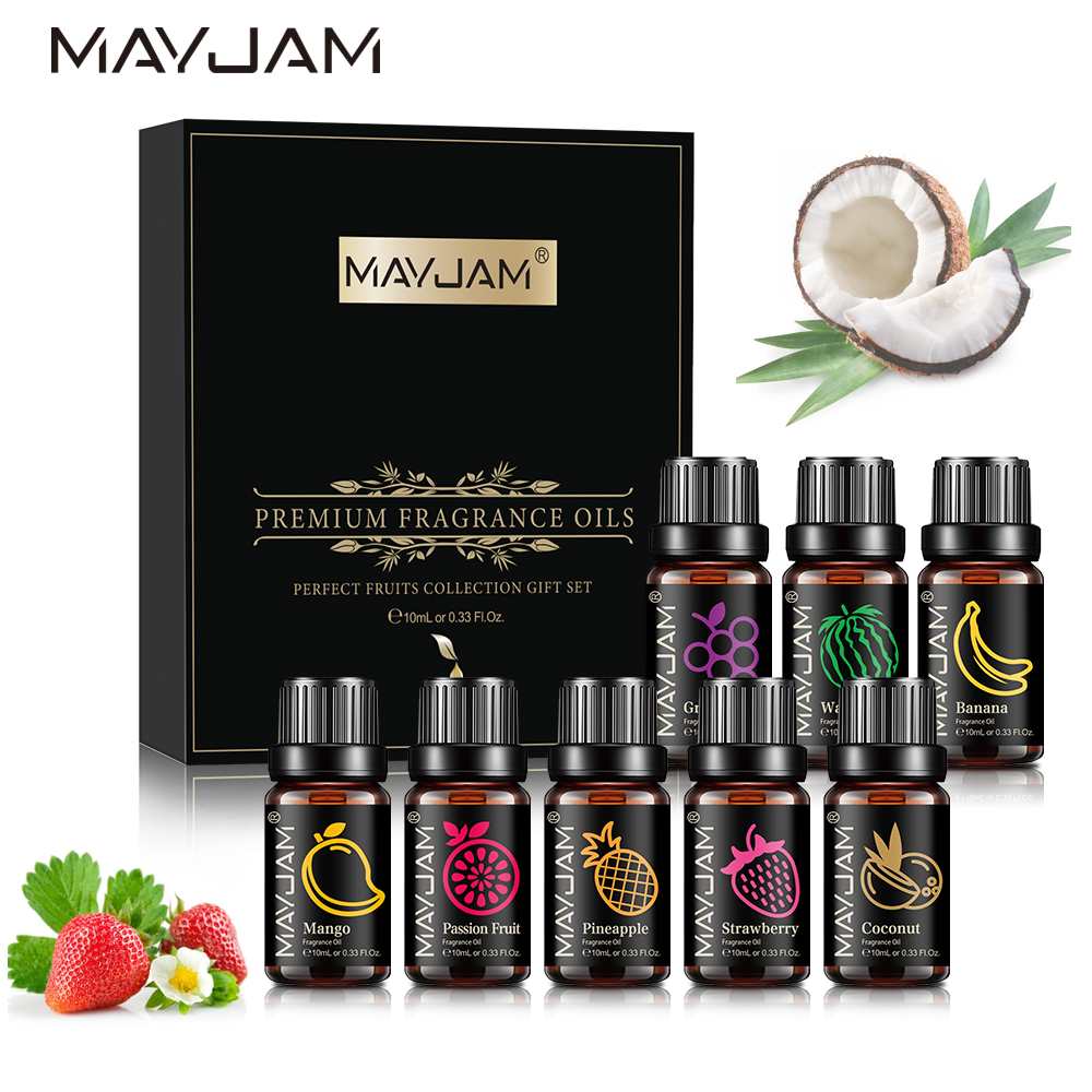 Soap Making Book - MAYJAM น้ํามันหอมระเหยชุด 8 ชิ้นของขวัญกล่องผลไม้ AROMA Oil