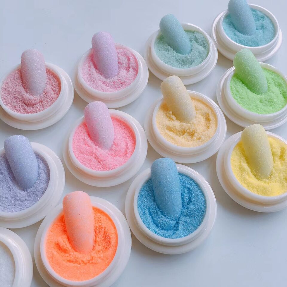 Mica Powder Colorant - 12 สี/ชุดเล็บผงเล็บ Glitters Starry น้ําตาลเสื้อกันหนาวผง Starlight