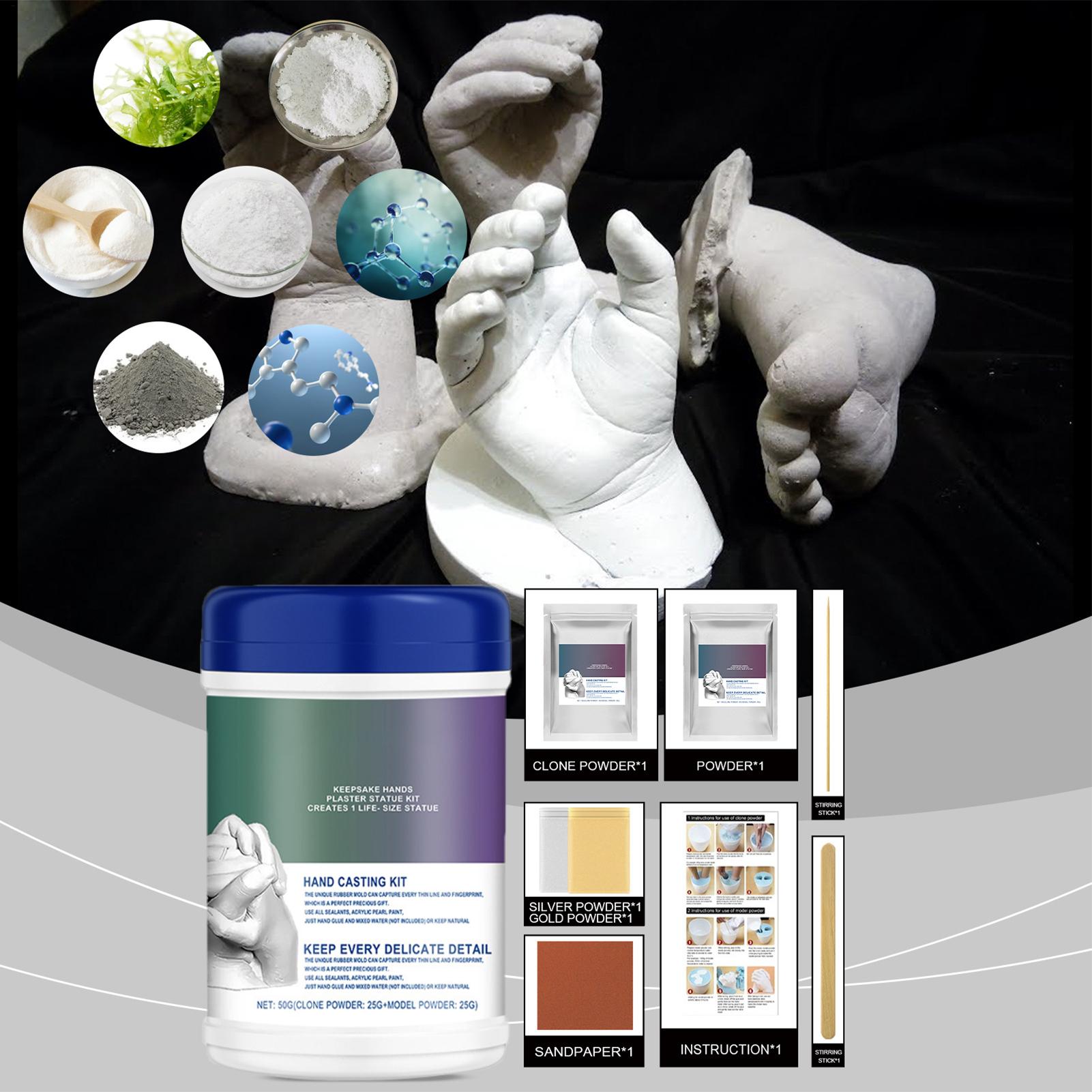 Soap Making Instructions - ชุดอุปกรณ์หล่อรอยมือและเท้าเด็ก วัสดุทำสบู่ ปูนปลาสเตอร์สำหรับงานฝีมือ เหมาะสำหรับเด็กเล็ก เด็กโต คู่รัก