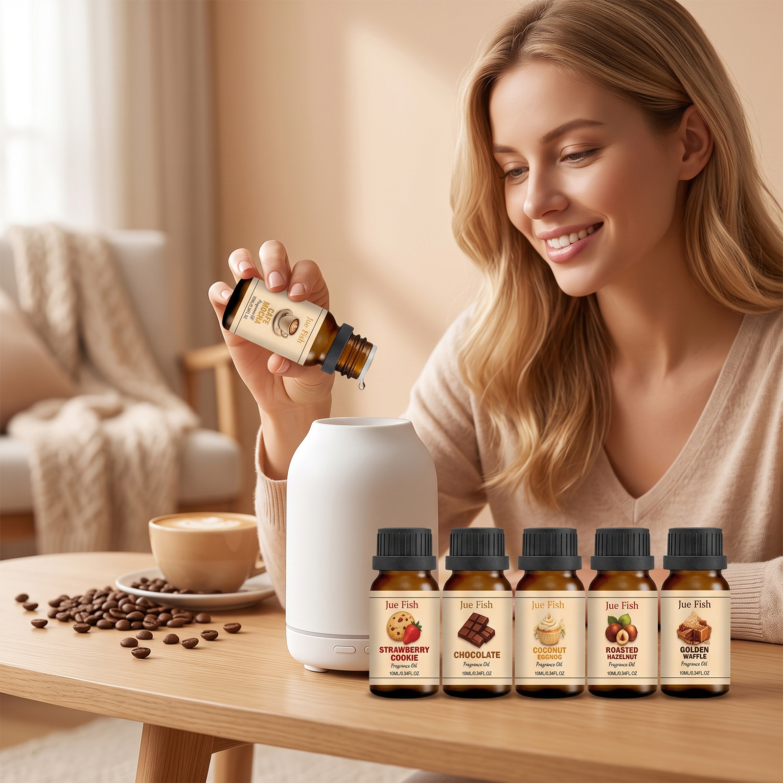 Soap Making Book - ชุดน้ำมันหอมกลิ่นร้านกาแฟ 6 ชิ้น ขนาด 10 มล./ชิ้น