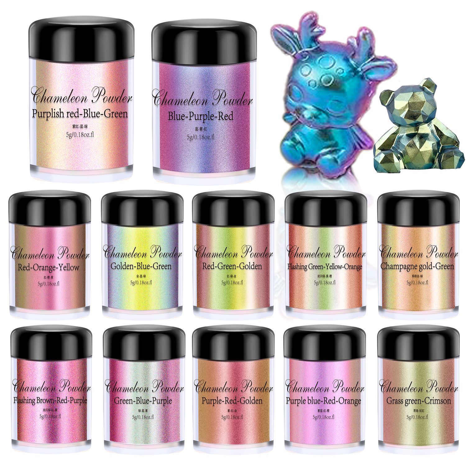 Mica Powder Colorant - 5g Chameleon ผงเล็บย้อมสี Mica ผงสีเรซิ่นสี Pearlescent